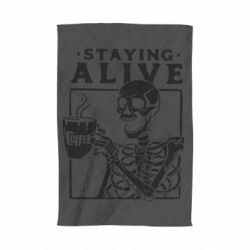 Полотенце с принтом Staying alive with coffee - PrintSalon