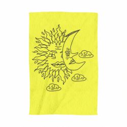 Полотенце с принтом Sun and Moon faces - PrintSalon