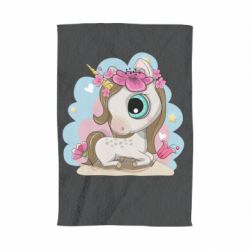 Полотенце с принтом Unicorn with flowers - PrintSalon