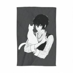 Полотенце с принтом Великий из бродячих псов черно белое