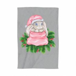 Полотенце с принтом Заяц Новогодний - PrintSalon