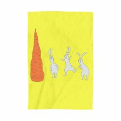 Полотенце с принтом Зайцы возле морковки - PrintSalon