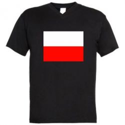Мужская футболка  с V-образным вырезом Польша - PrintSalon
