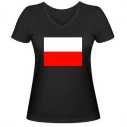 Женская футболка с V-образным вырезом Польша - PrintSalon