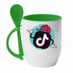 Чашка с ложкой Dancing Tik tok - PrintSalon