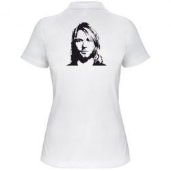 Женское поло Портрет Курта Кобейна - PrintSalon