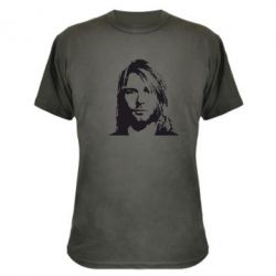 Камуфляжная футболка Портрет Курта Кобейна - PrintSalon