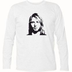 Футболка с длинным рукавом Портрет Курта Кобейна - PrintSalon