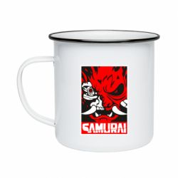 Кружка эмалированная Poster samurai Cyberpunk - PrintSalon