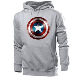 Мужское худи Потертый щит - PrintSalon