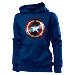 Женское худи Потертый щит - PrintSalon