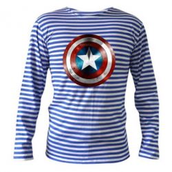 Тельняшка с длинным рукавом Потертый щит - PrintSalon