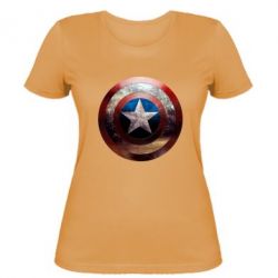 Жіноча футболка Потрісканий щит Капітана Америка - PrintSalon