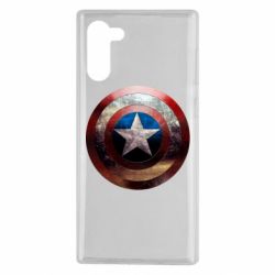 Чохол для Samsung Note 10 Потрісканий щит Капітана Америка-PrintSalon Чохол для Samsung Note 10 Потрісканий щит Капітана Америка
