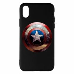 Чохол для iPhone X/Xs Потрісканий щит Капітана Америка - PrintSalon