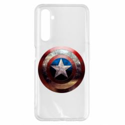 Чохол для Realme 6 Pro Потрісканий щит Капітана Америка - PrintSalon