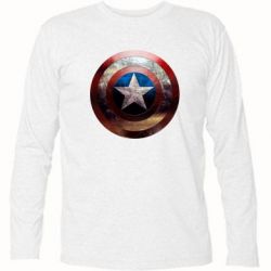 Футболка з довгим рукавом Потрісканий щит Капітана Америка - PrintSalon