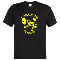 Чоловіча футболка з V-подібним вирізом Powerlifting be Stronger - PrintSalon