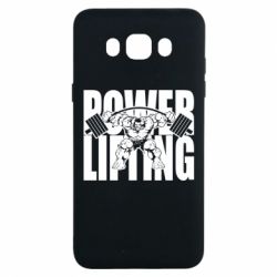 Чехол для Samsung J7 2016 Powerlifting logo - PrintSalon