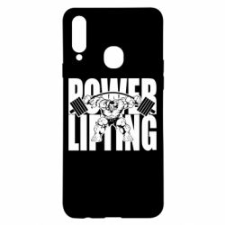 Чехол для Samsung A20s Powerlifting logo - PrintSalon