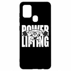 Чехол для Samsung A21s Powerlifting logo - PrintSalon