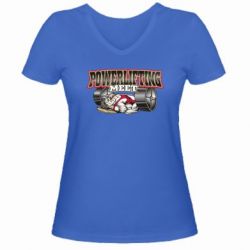 Женская футболка с V-образным вырезом Powerlifting Meet - PrintSalon
