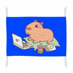 Флаг Capybara With Laptop - PrintSalon