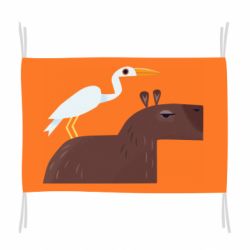 Флаг Капибара с цаплей - PrintSalon