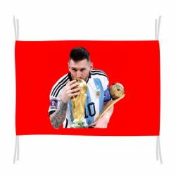Флаг Месси целует кубок - PrintSalon