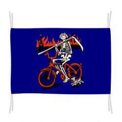 Флаг Смерть с косой в винке! Горящий кремль