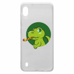 Чехол для Samsung A10 Праздничный динозавр - PrintSalon