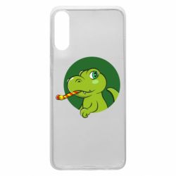 Чехол для Samsung A70 Праздничный динозавр - PrintSalon