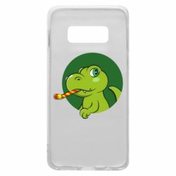 Чехол для Samsung S10e Праздничный динозавр - PrintSalon