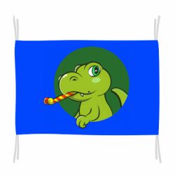 Флаг Праздничный динозавр - PrintSalon