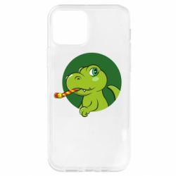 Чехол для iPhone 12 Праздничный динозавр - PrintSalon