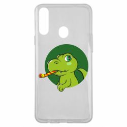 Чехол для Samsung A20s Праздничный динозавр - PrintSalon