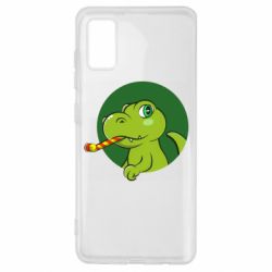 Чехол для Samsung A41 Праздничный динозавр - PrintSalon