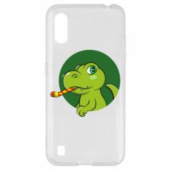 Чехол для Samsung A01/M01 Праздничный динозавр
