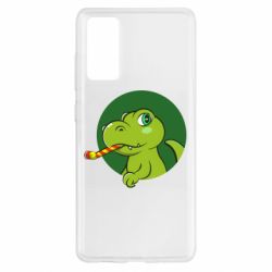 Чехол для Samsung S20 FE Праздничный динозавр - PrintSalon
