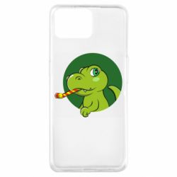 Чехол для Oppo A73 Праздничный динозавр - PrintSalon