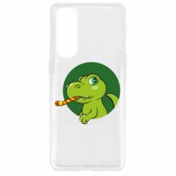 Чехол для Oppo Reno 4 Pro Праздничный динозавр - PrintSalon