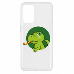 Чехол для Oppo Reno 5 4G Праздничный динозавр - PrintSalon