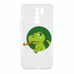 Чехол для Xiaomi Redmi 9 Праздничный динозавр - PrintSalon