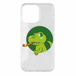 Чехол для iPhone 14 Pro Max Праздничный динозавр - PrintSalon