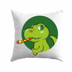 Подушка Праздничный динозавр - PrintSalon