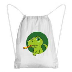 Рюкзак-мешок Праздничный динозавр - PrintSalon