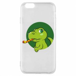Чехол для iPhone 6/6S Праздничный динозавр - PrintSalon