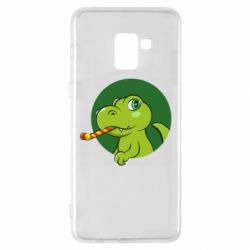 Чехол для Samsung A8+ 2018 Праздничный динозавр - PrintSalon