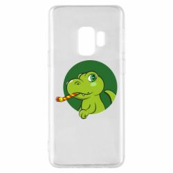 Чехол для Samsung S9 Праздничный динозавр - PrintSalon