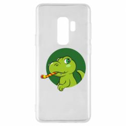 Чехол для Samsung S9+ Праздничный динозавр - PrintSalon